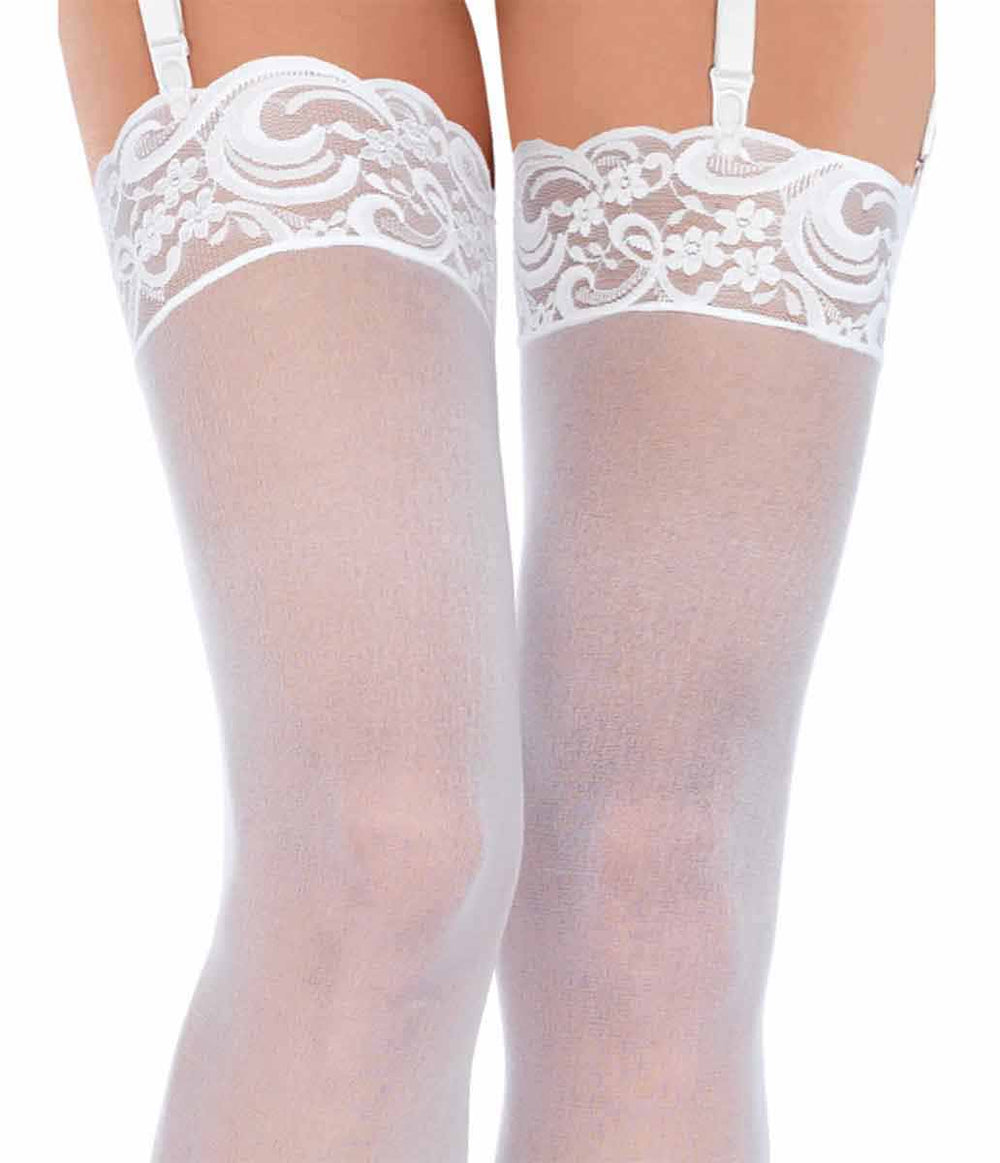 LA1011 - Sheer Thigh High with Lace Top