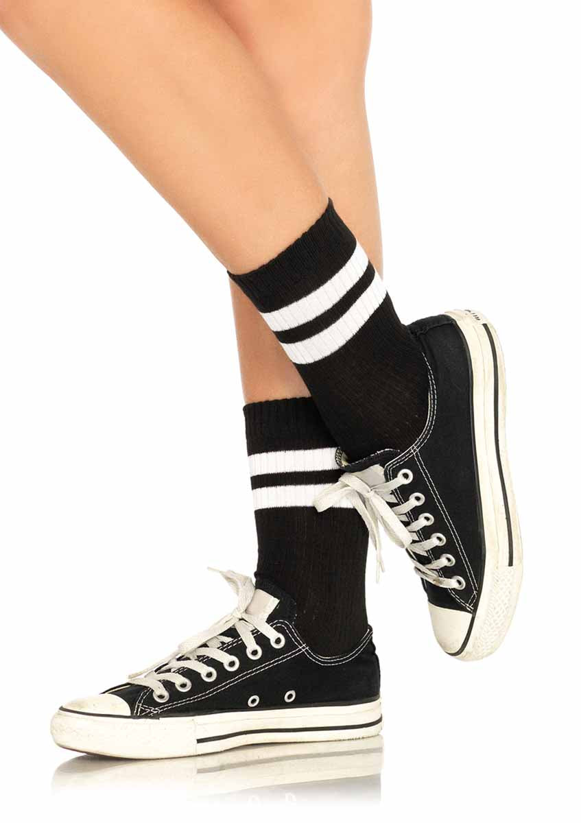 LA3038 - Athletic Striped Anklet Socks