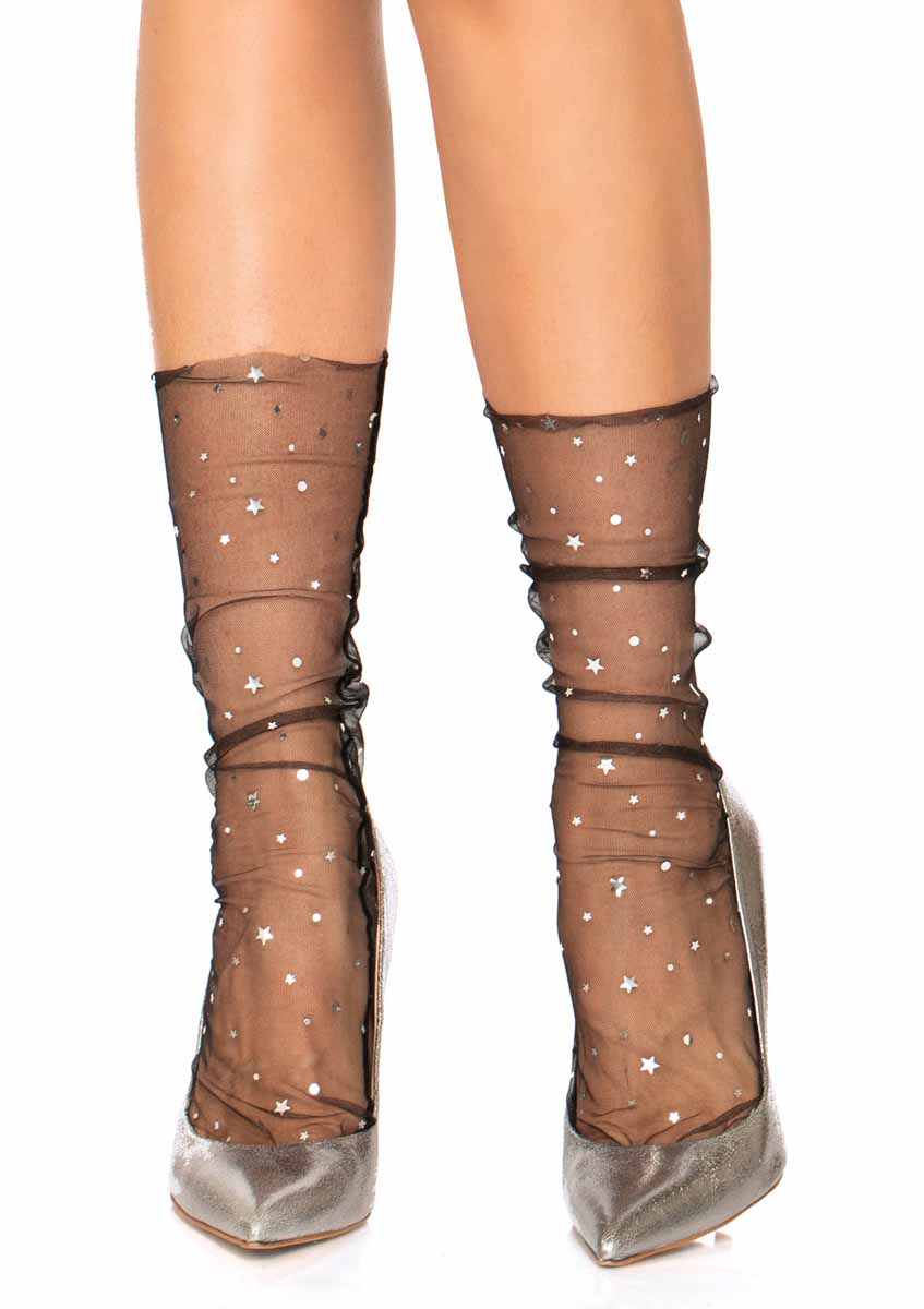 LA3047 - Star and Moon Tulle Anklet Socks
