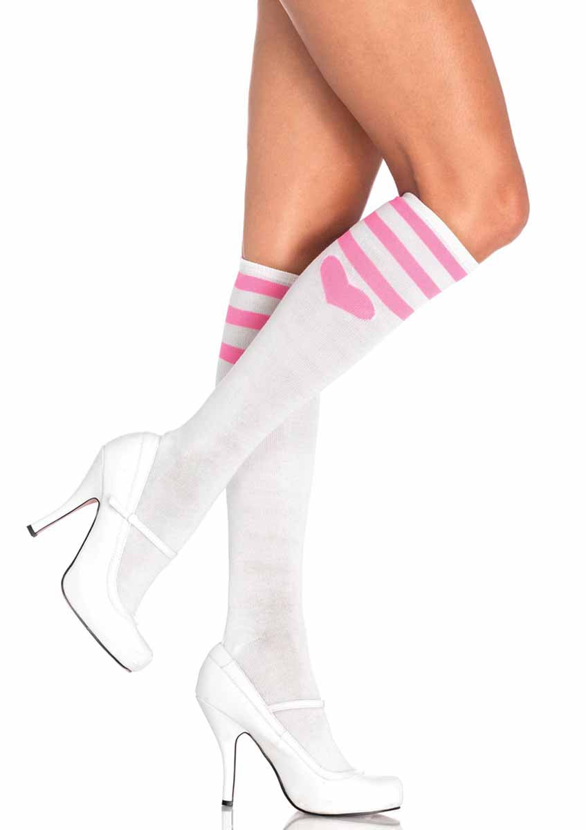LA5598 - Heart Athletic Knee Socks