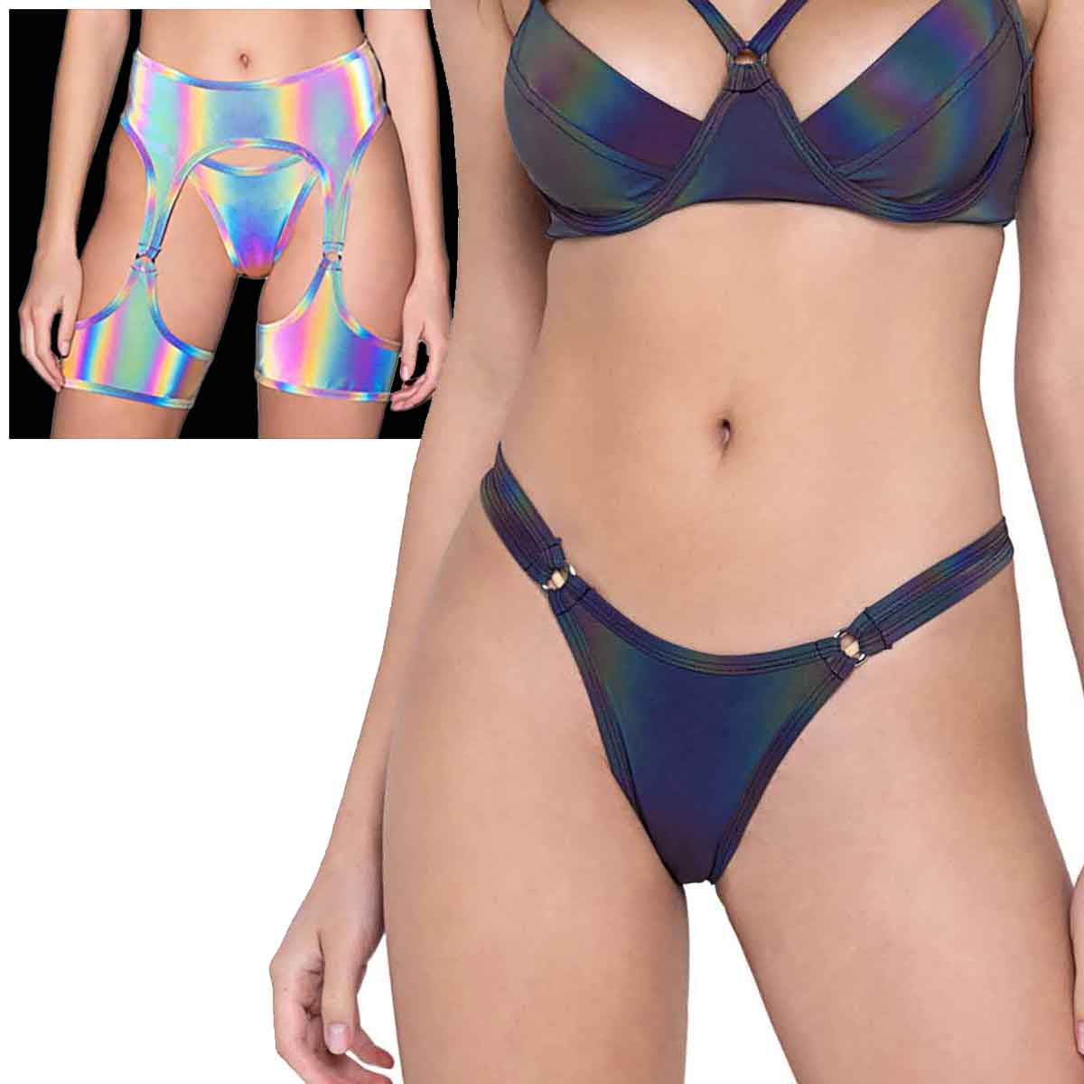 R-6324 - Reflective Thong Bottoms Thongs Roma