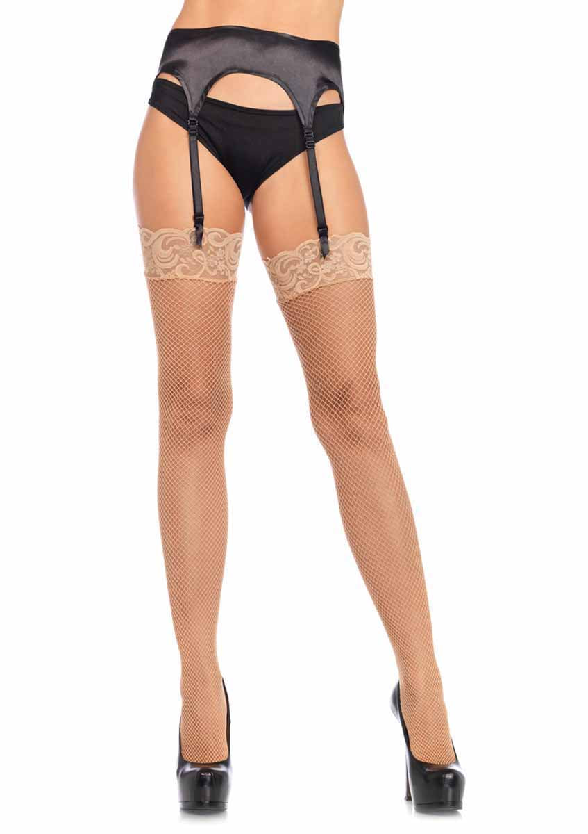 LA9023 -Fishnet Thigh with Lace Top