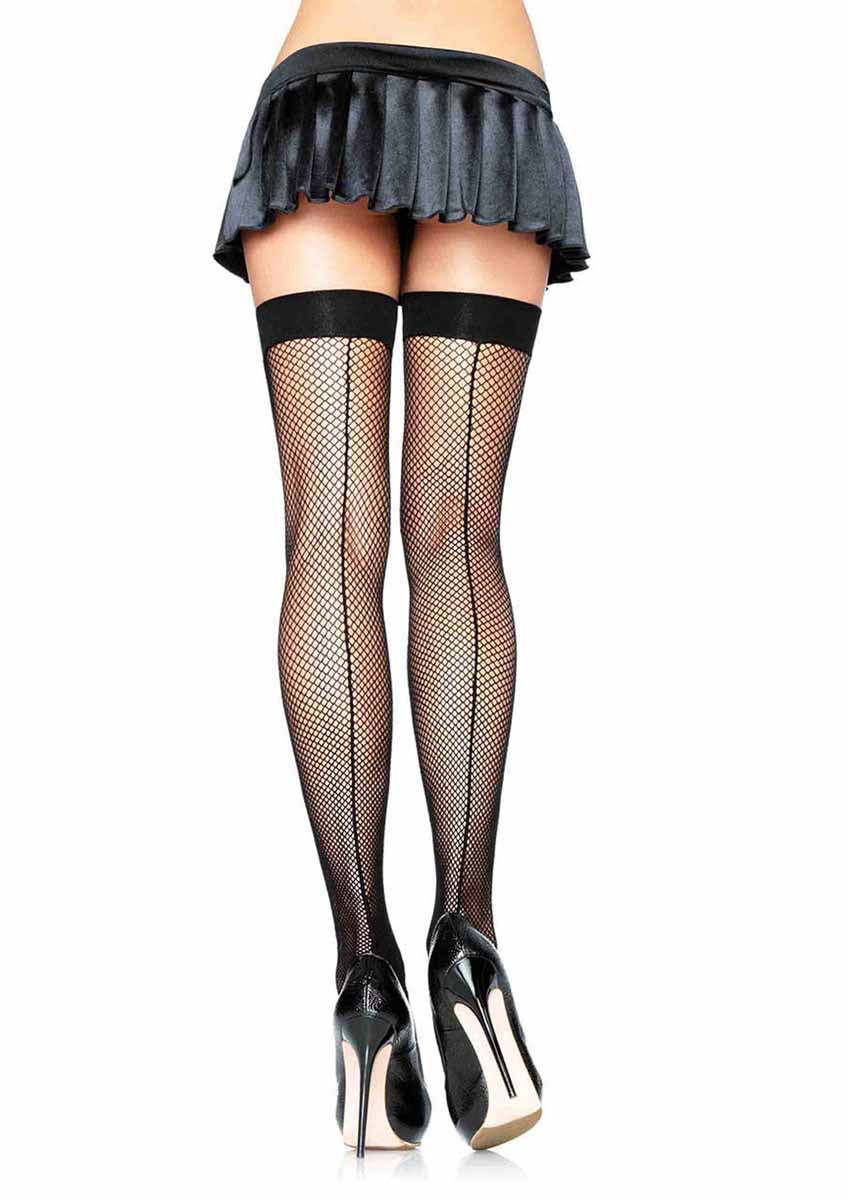 LA9112Q - Plus Size Fishnet Stocking With Backseam Stockings Leg Avenue