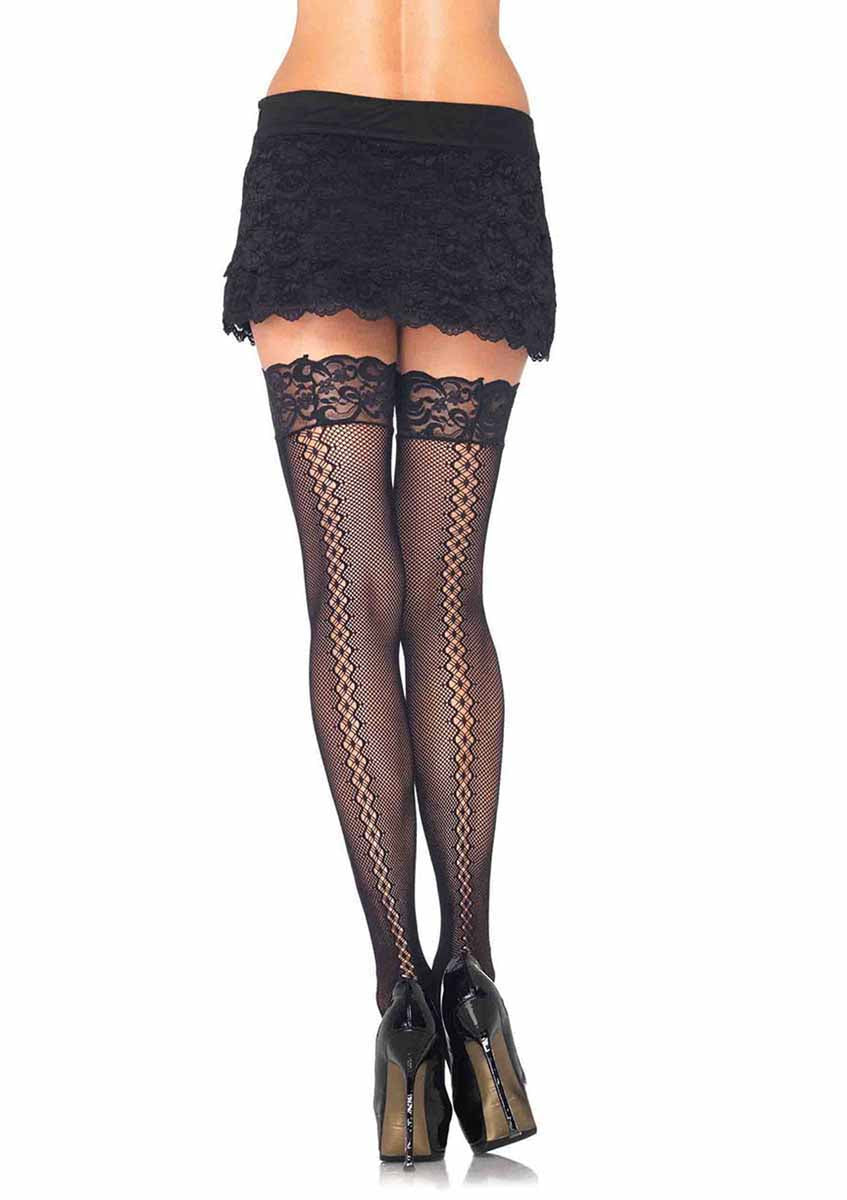 LA9942 -Stay up Micro Net Thigh Highs