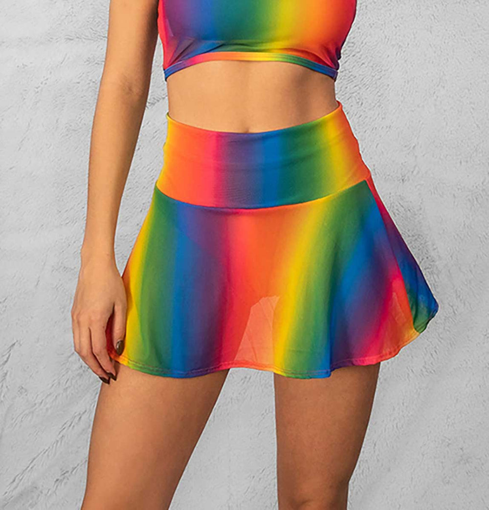 JV-FE214 - Rainbow Mesh Skirt