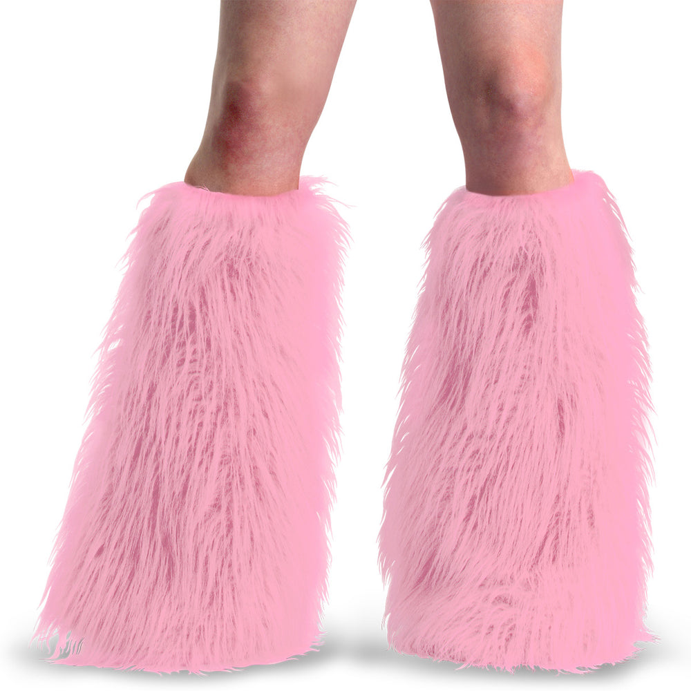 Adult Pink Faux Fur Boot Sleeve, Leg Warmer Boot Cover