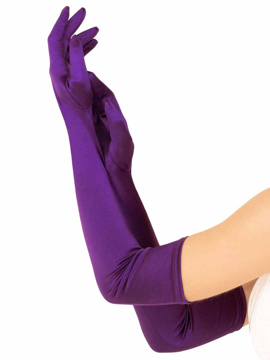 LA16B - Satin Gloves  Leg Avenue Purple One Size 