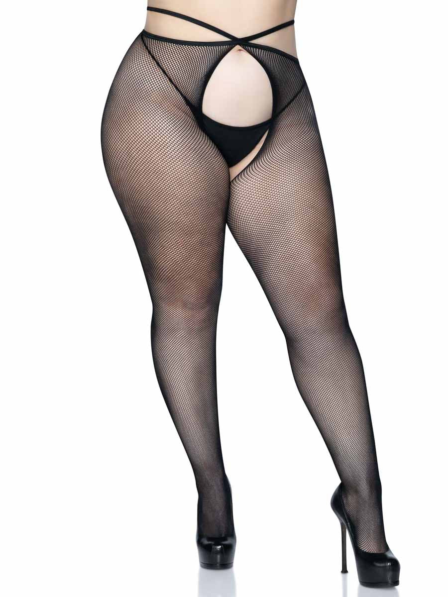 LA1951X - Plus Size Micro Net Crotchless Pantyhose Pantyhose Leg Avenue   