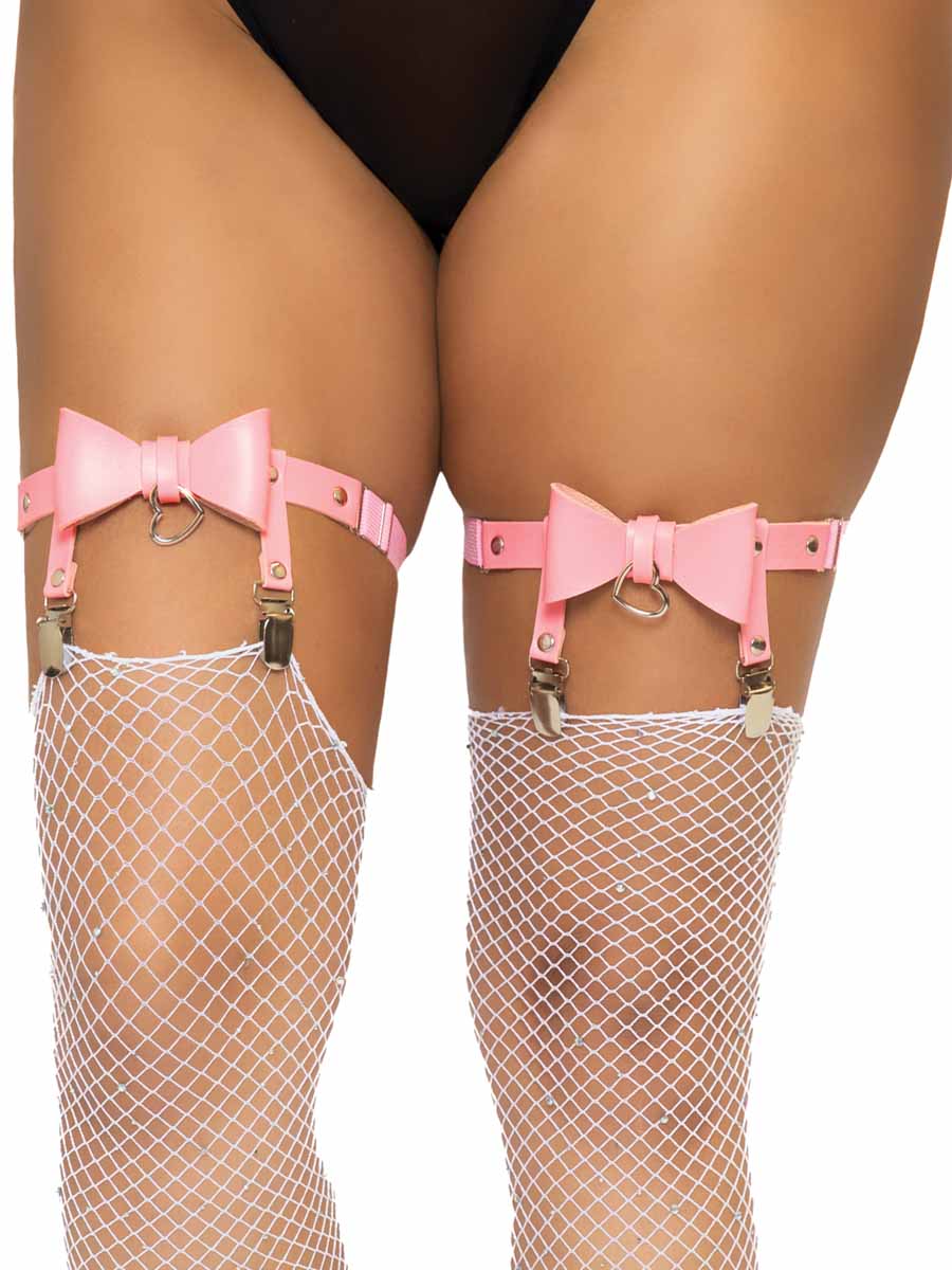 LA2334 - Bow Garter with Strap Leg Accessories Leg Avenue   