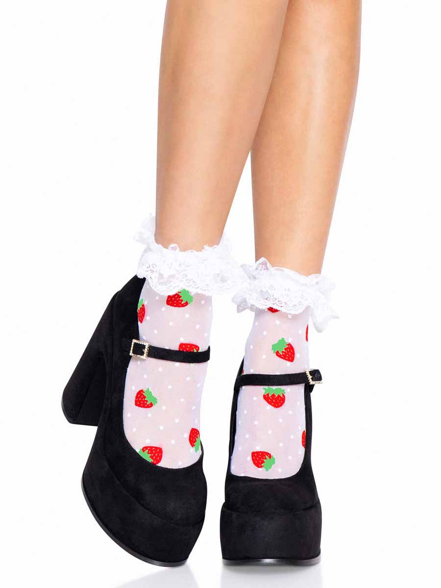 LA3015 - Strawberry Polka Dot Anklets Anklets Leg Avenue   