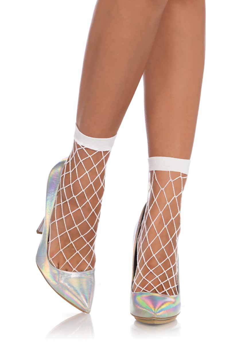 LA3043 - Diamond Net Anklets Anklets Leg Avenue White One Size 