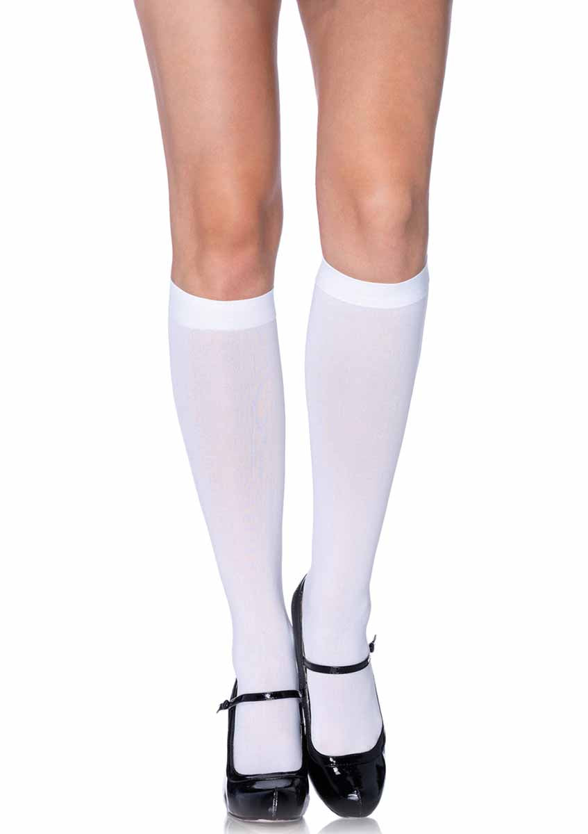 LA5572 - Nylon Knee High Knee Highs Leg Avenue White One Size 