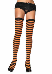 LA6005 - Stripe Stockings Stockings Leg Avenue Black/Orange One Size 