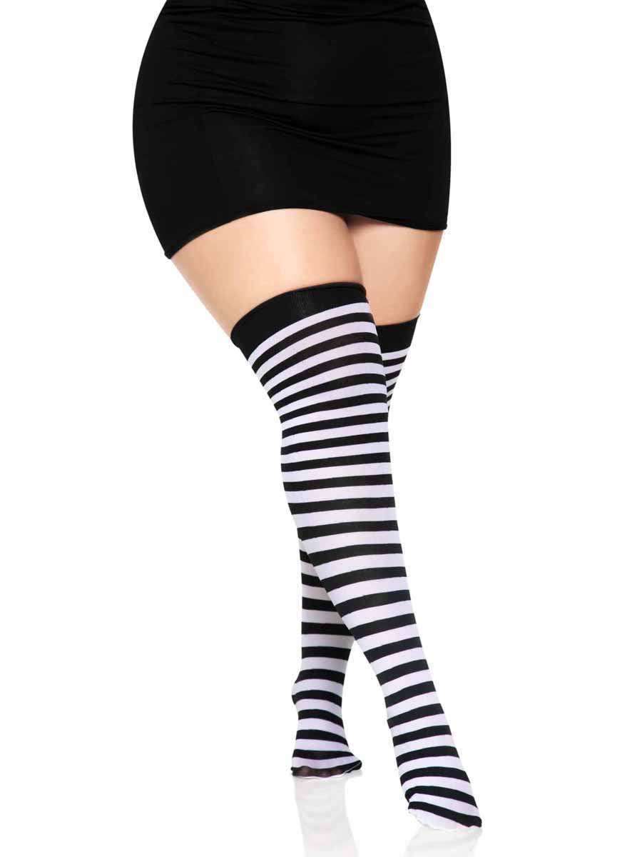 LA6005X - Plus Size Stripe Stockings Stockings Leg Avenue   