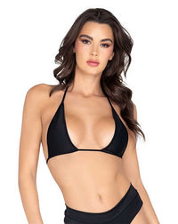 R-6040 Triangle Bikini Tie Top Tops Roma Black S 