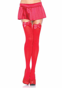 LA6255 - Nylon Stocking with Bow Stockings Leg Avenue Red One Size 