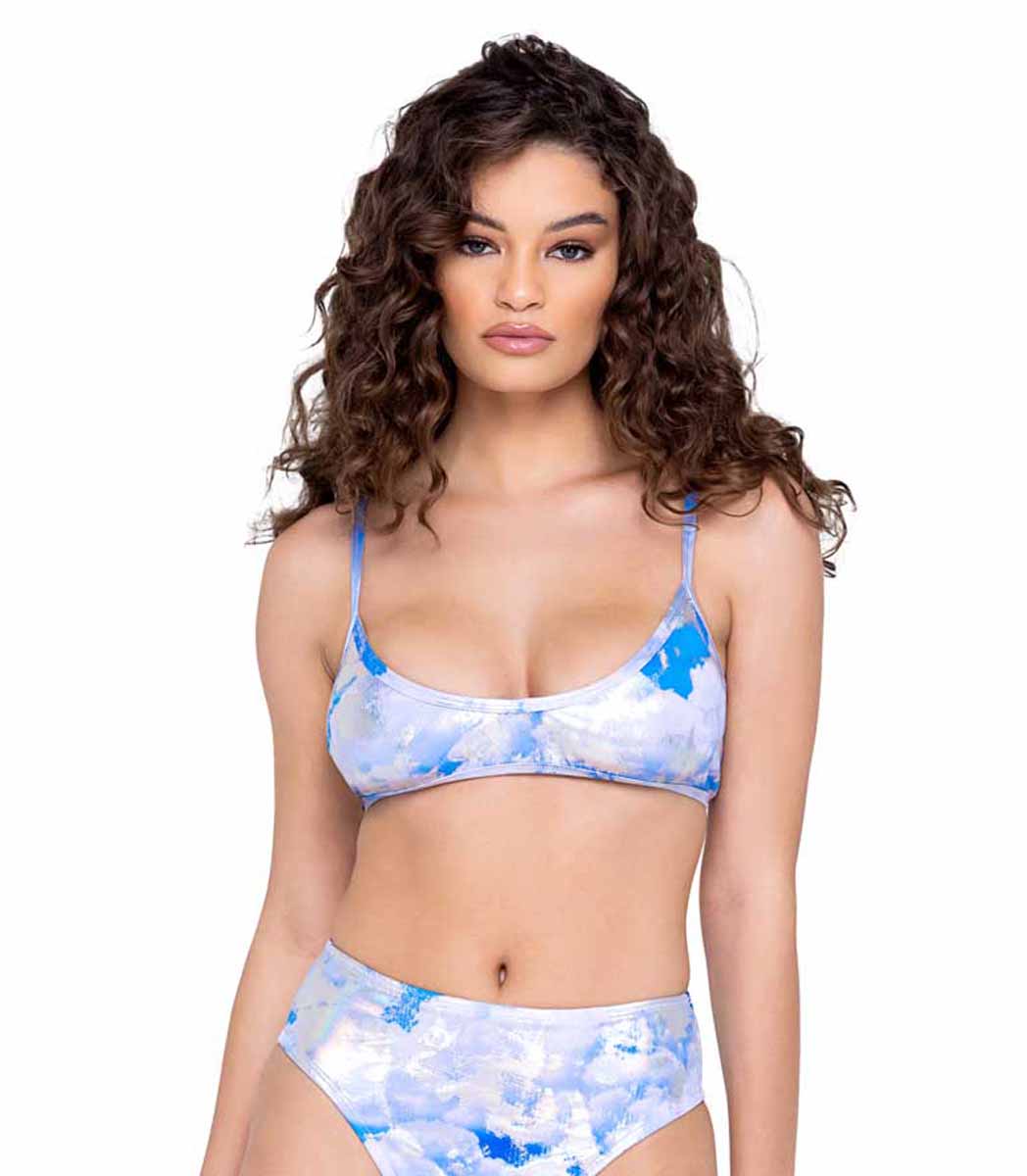 R-6295 - Cloud Print Tank Top with Adjustable Back Strap Tops Roma   