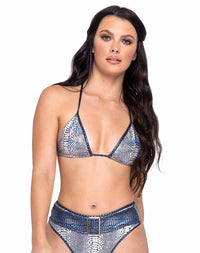 R-6320 - Snake Skin Triangle Top Tops Roma   