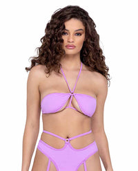 R-6322 - Tie-Top Bikini Top Tops Roma Lavender S 