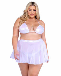 R-6542 Extended Size White Sheer Mesh Skirt  Roma   