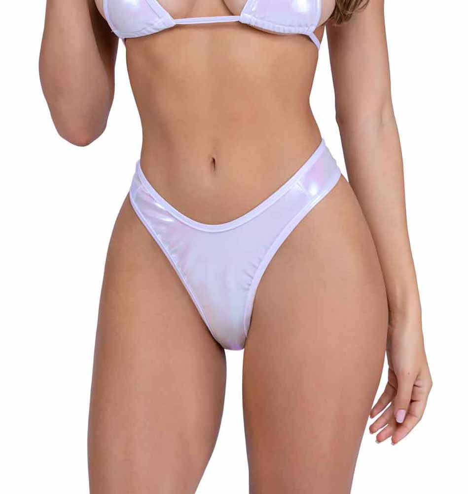 R-6453 White Thong Back Shorts Thongs Roma   