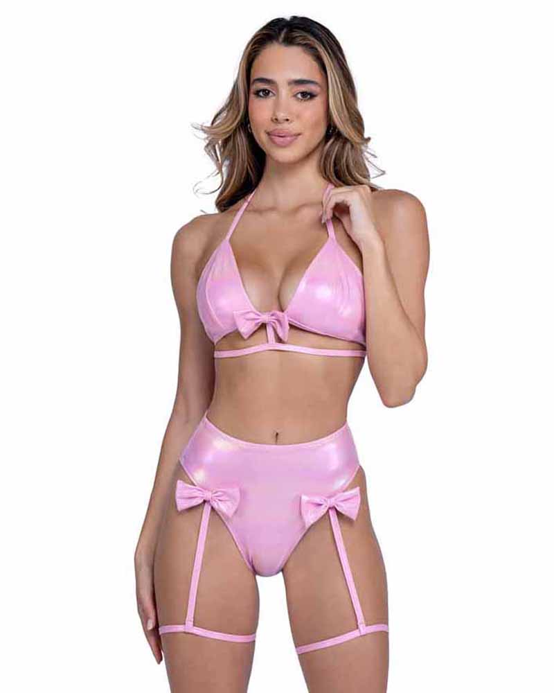 R-6456 Baby Pink Bikini Top with Bow