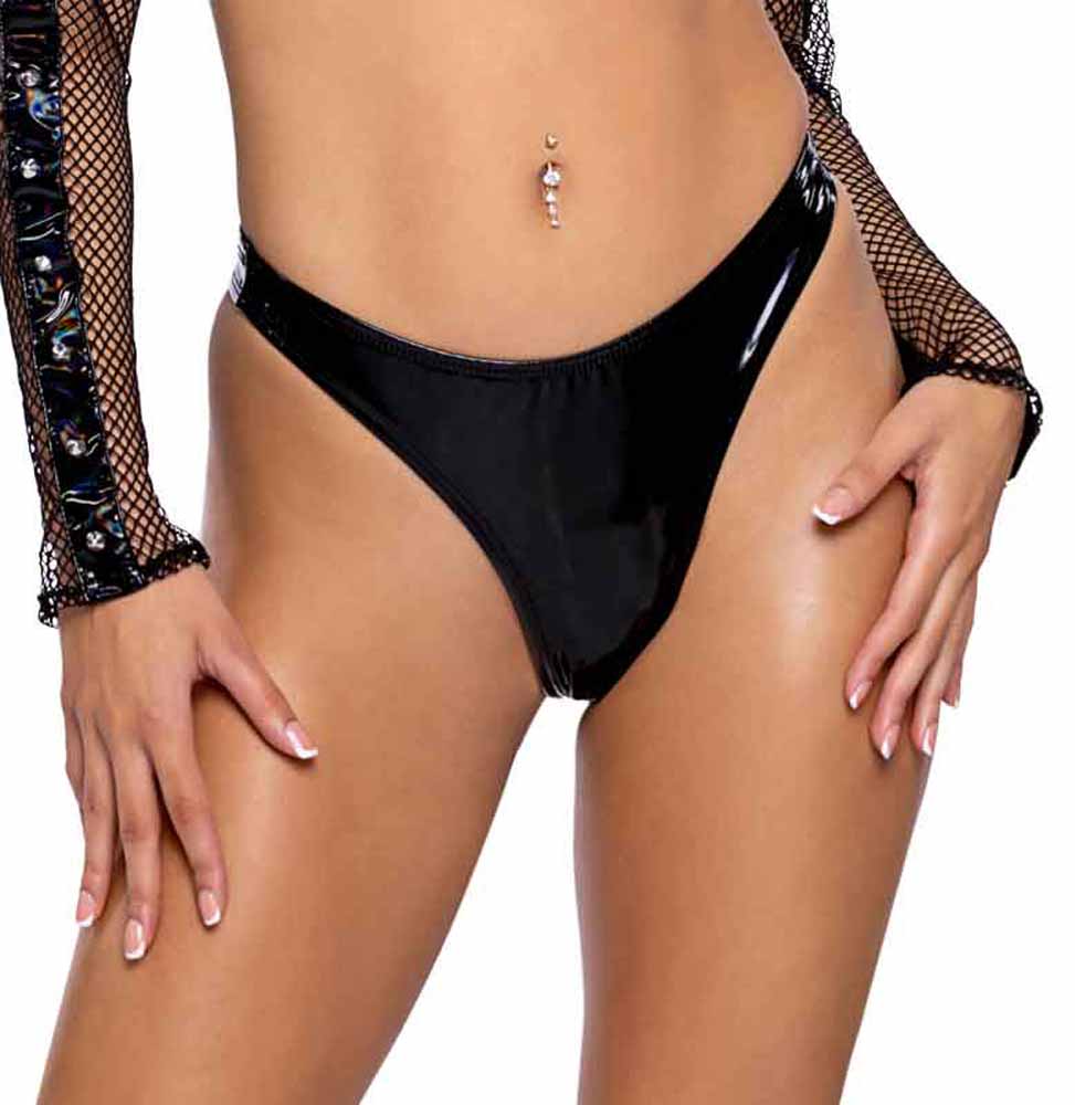 R-6483 Vinyl Thong Back Shorts Thongs Roma   