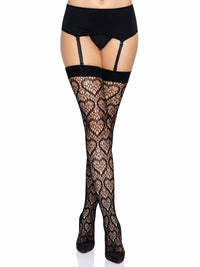 LA6643 - Heart net thigh highs Stockings Leg Avenue   