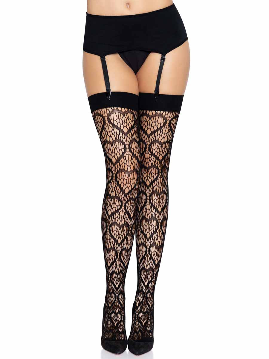 LA6643 - Heart net thigh highs Stockings Leg Avenue   