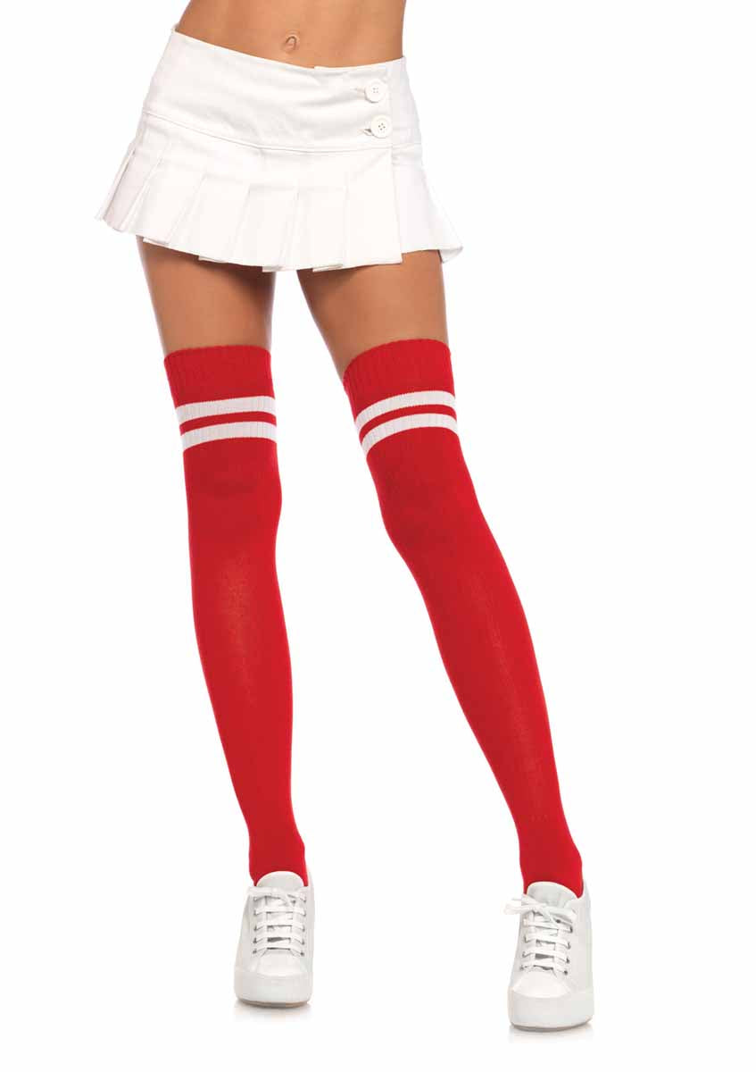LA6919 - Ribbed Athletic Thigh Highs