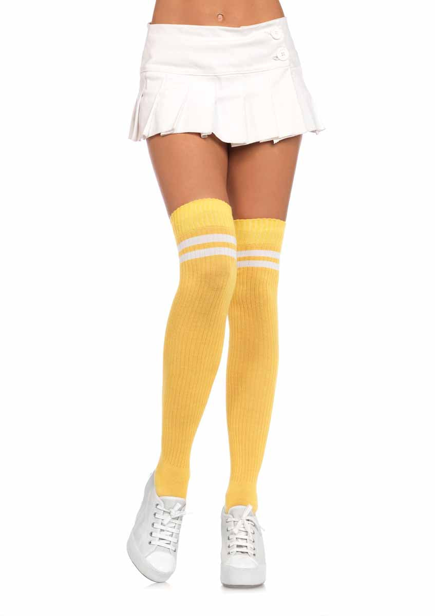 LA6919 - Ribbed Athletic Thigh Highs