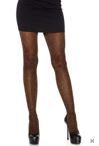 LA7130 - Lurex Shimmer Tights Pantyhose Leg Avenue Black/Copper One Size 