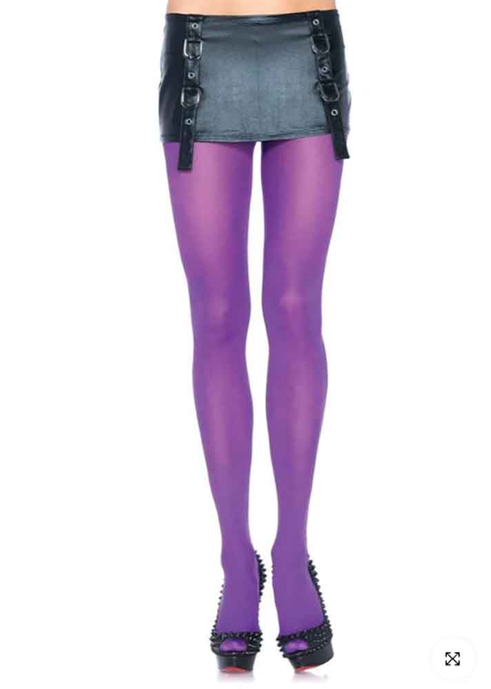 LA7666Q - Plus Size Nylon Lycra Tights Pantyhose Leg Avenue Purple Plus Size 