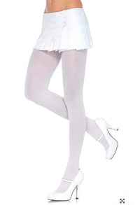 LA7666Q - Plus Size Nylon Lycra Tights Pantyhose Leg Avenue White Plus Size 