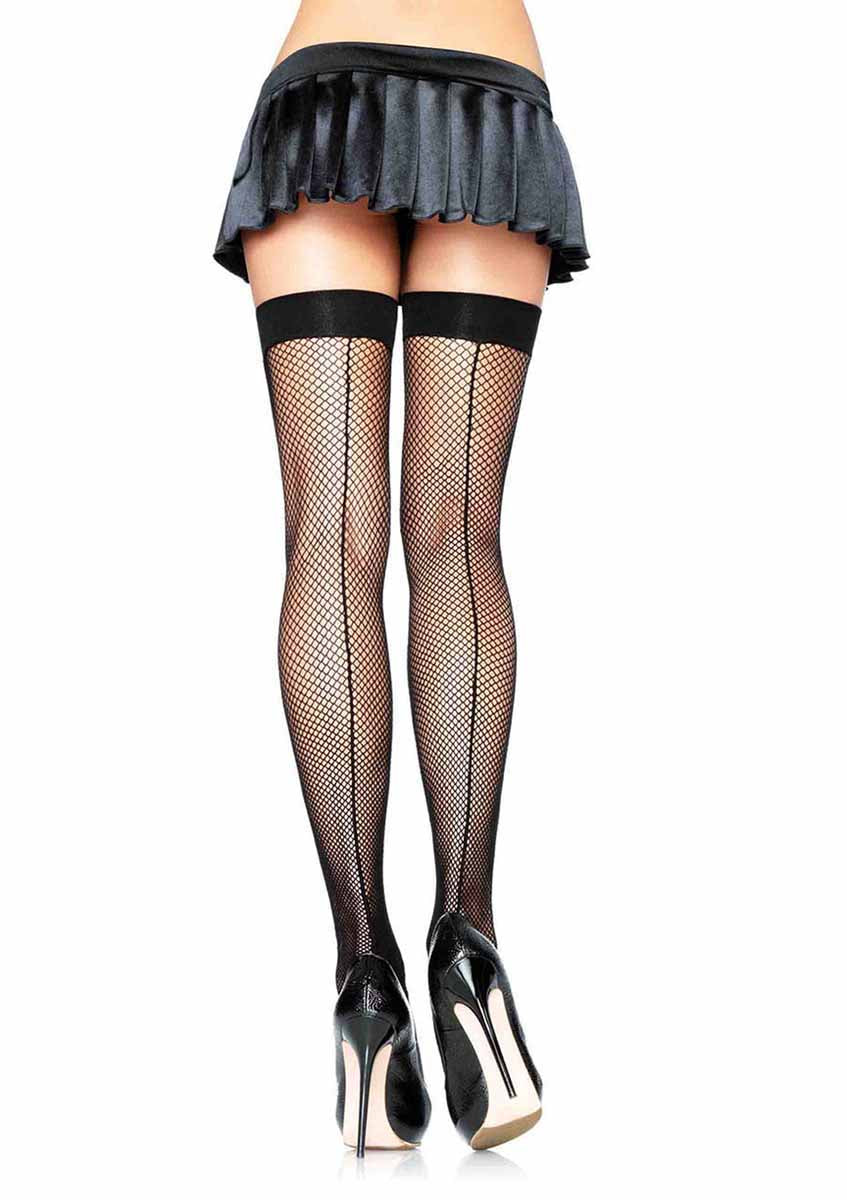 LA9112 - Fishnet Stocking With Backseam Stockings Leg Avenue Black One Size 