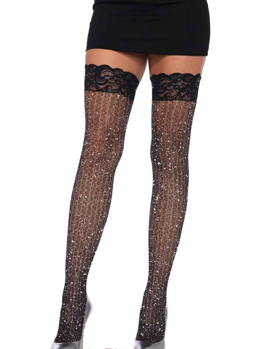 LA9322 - Lurex Cable Net Thigh Highs Stockings Leg Avenue   