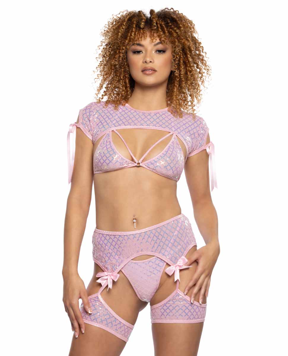 JV-JR126 Baby Pink Diamond Sequin Mesh Chap Bottoms JValentine   