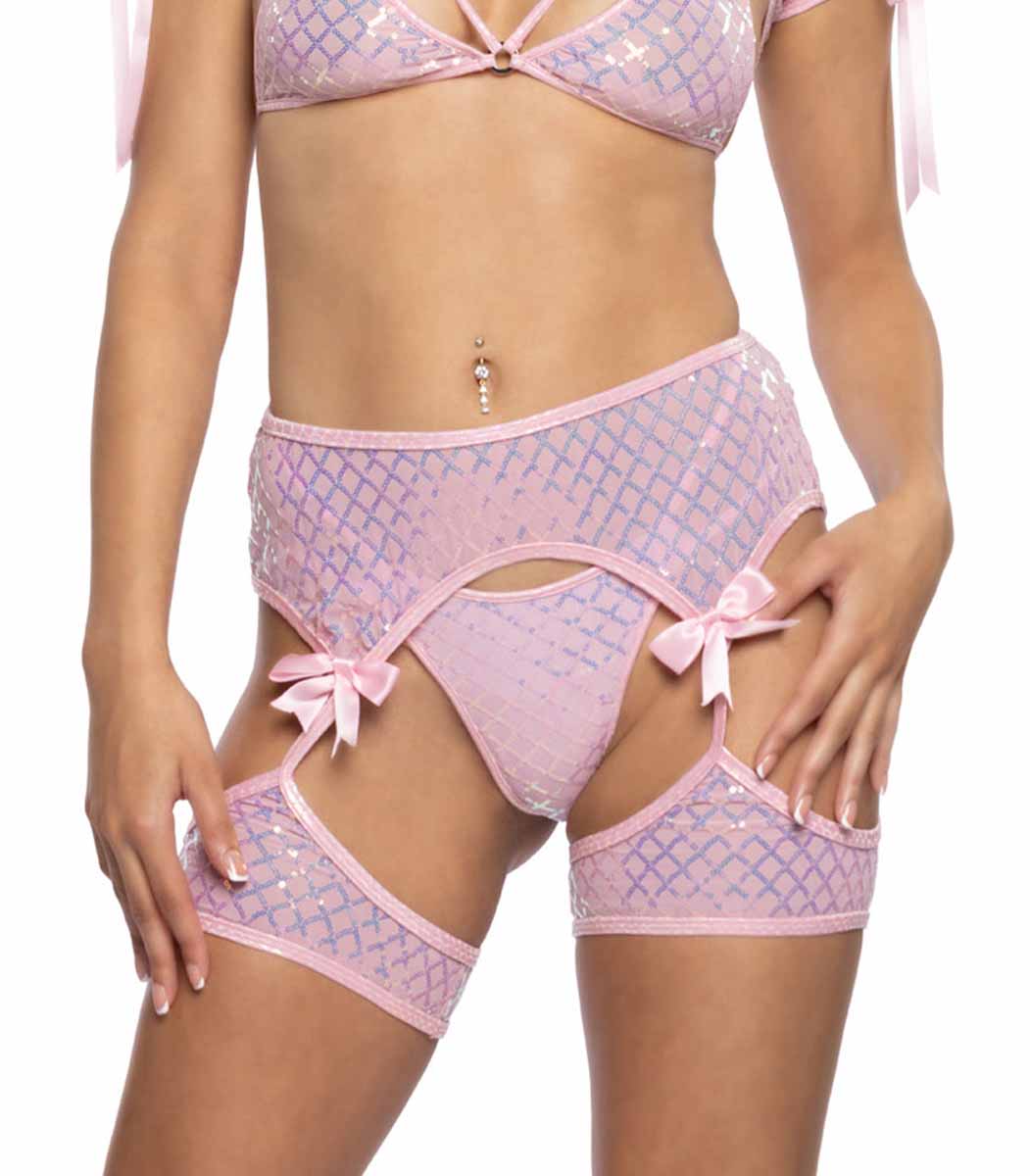 JV-JR126 Baby Pink Diamond Sequin Mesh Chap Bottoms JValentine   