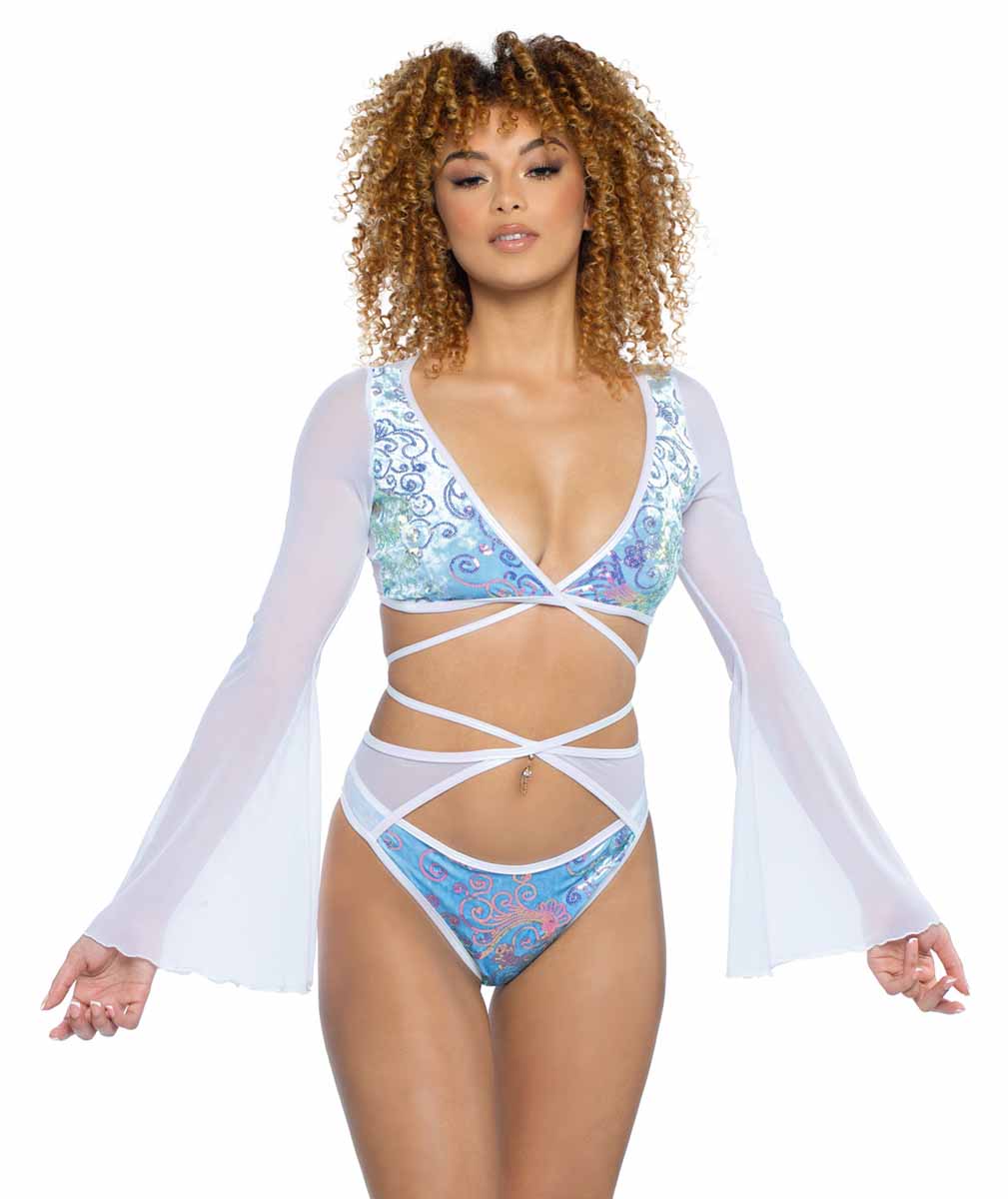 JV-JR134 Baby Blue Sequin Velvet & Mesh Wrap Bottom Bottoms JValentine   