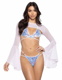 JV-JR155 Baby Blue Wrap Top Ring Bottom Set Ravewear Sets JValentine   