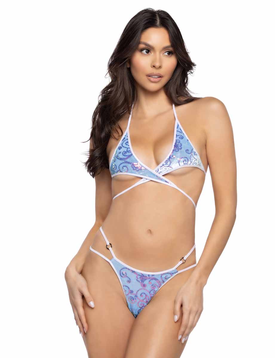 JV-JR155 Baby Blue Wrap Top Ring Bottom Set Ravewear Sets JValentine   