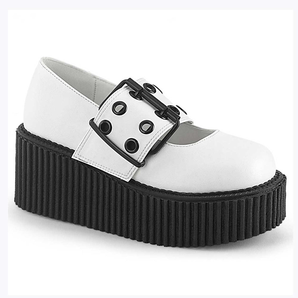 Creeper-230 3" White Platform Maryjane Creeper Creepers Demonia   