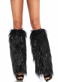 LA3923 Leg Warmers Leg Avenue Black/Silver One Size 